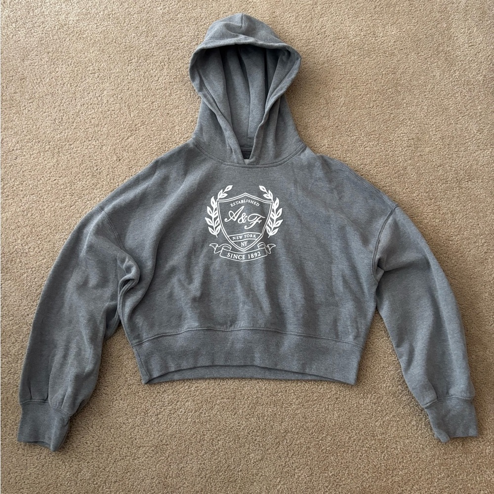 ☕️Abercrombie & Fitch Gray Cropped Hoodie
